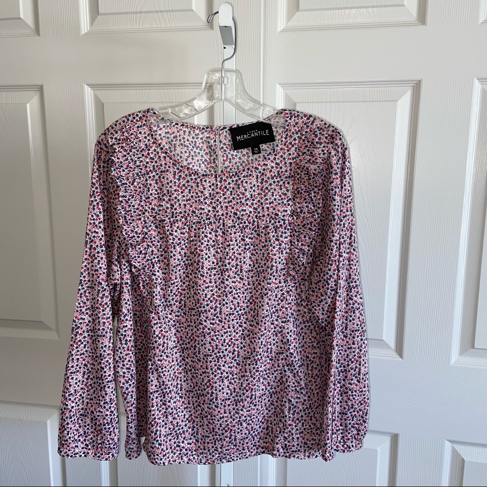 J Crew Mini Floral Print Ruffle Top Cottagecore - Picture 3 of 13